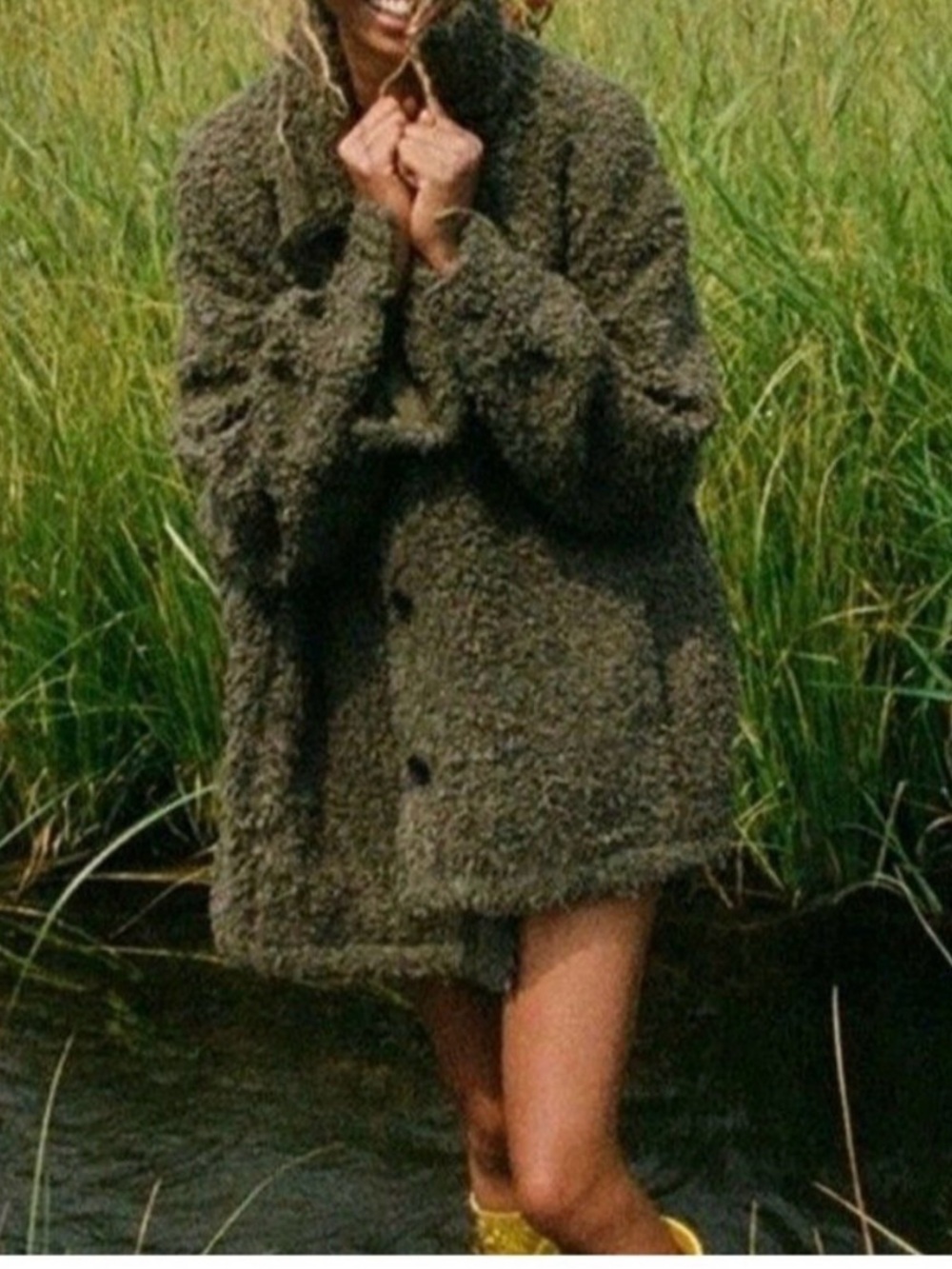 Urban Outfitters Olive oversized Sherpa Jacket